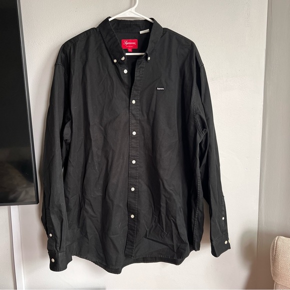 Supreme Small Box Twill Shirt Black XL 2021 - Picture 1 of 5